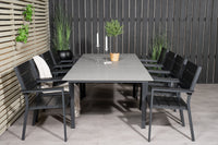 Levels eettafel - zwart aluminium / grijs aintwood - 160/240*90 + Levels eetstoel