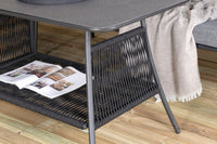 BERLIN Hoekgroep met salontafel zwart/grijs