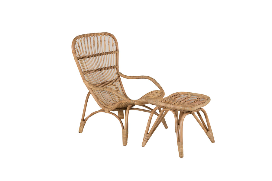 ELLA fauteuil met poef 
