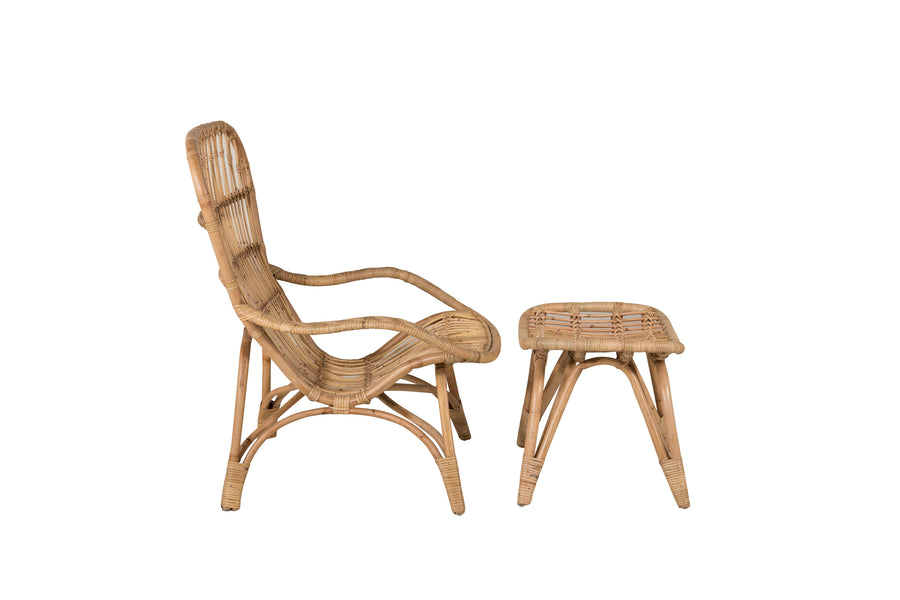ELLA fauteuil met poef 