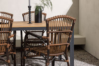 Break eettafel 95*150 - zwart / alu + Galera eetstoel - bruin / alu