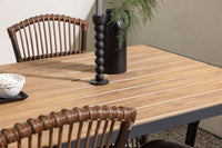 Break eettafel 95*150 - zwart / alu + Galera eetstoel - bruin / alu