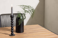 Break eettafel 95*150 - zwart / alu + Bois eetstoel - zwart / grijs bruin