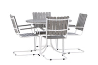 Holmsund eettafelgroep - wit / grijs aintwood