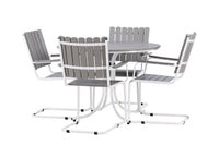 Holmsund eettafelgroep - wit / grijs aintwood