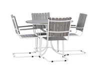 Holmsund eettafelgroep - wit / grijs aintwood