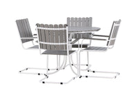 Holmsund eettafelgroep - wit / grijs aintwood