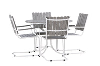 Holmsund eettafelgroep - wit / grijs aintwood