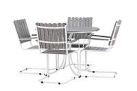 Holmsund eettafelgroep - wit / grijs aintwood