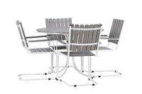 Holmsund eettafelgroep - wit / grijs aintwood