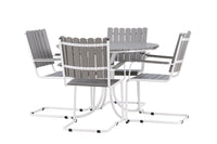 Holmsund eettafelgroep - wit / grijs aintwood