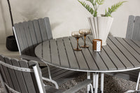 Holmsund eettafelgroep - wit / grijs aintwood