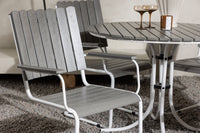 Holmsund eettafelgroep - wit / grijs aintwood