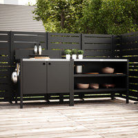 Specialprijs UMAMI buitenkeuken module 1 + 2 incl. hoes, zwart / roestvrij staal