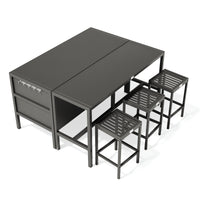 Umami module 3 met bartafel en 3 barkrukken, zwart