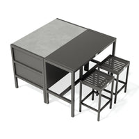 Umami module 2 met bartafel en 2 barkrukken, zwart/roestvrij