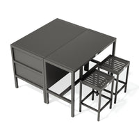 Umami module 2 met bartafel en 2 barkrukken, zwart