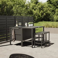 UMAMI bartafel 123cm met 4 barstoelen, zwart