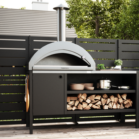 Pizzaiolo hout + accessoires + Umami module 3, zwart / roestvrij