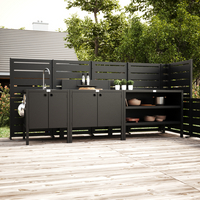 UMAMI buitenkeukenpakket, spoelmodule, module 1 en module 2, zwart