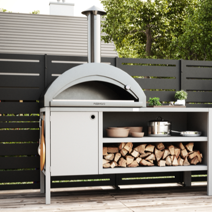 Pizzaiolo hout + accessoires + Umami module 3, wit / roestvrij