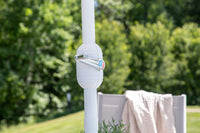 BREKKI Eettafelset inclusief parasol wit/grijs