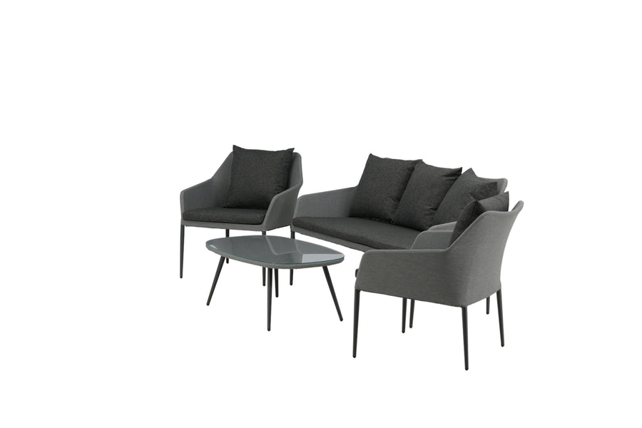 SPOGA Sofa groep met salontafel zwart/grijs