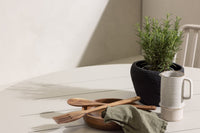 Lina eettafel 120ø - Beige + Peking eetstoel - beige / alu