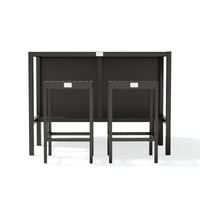 Umami module 2 met bartafel en 2 barkrukken, zwart/roestvrij