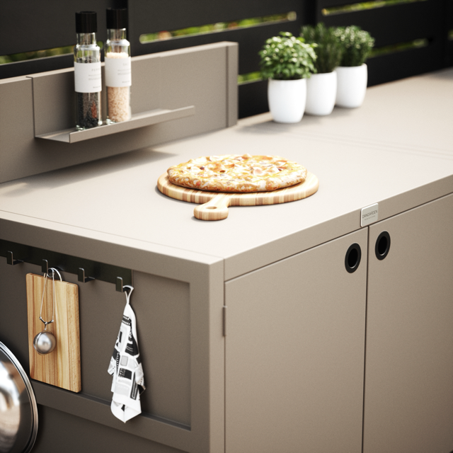 Speciale prijs UMAMI buitenkeuken module 1 + 2 inclusief hoes, beige