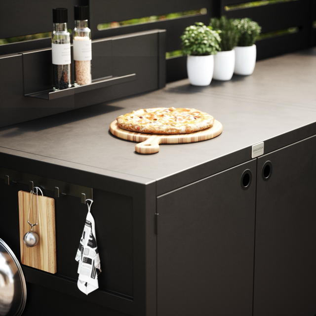 Speciale prijs UMAMI buitenkeuken module 1 + 2 inclusief hoes, zwart