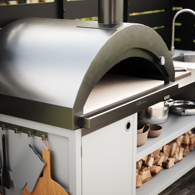 Pizzaiolo hout + accessoires + Umami module 3, wit / roestvrij