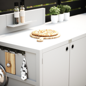 Speciale prijs UMAMI buitenkeuken module 1 + 2 inclusief hoes, wit