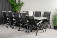 Levels eettafel 229/310 - zwart / grijs + Albany 5:pos eetstoel - zwart