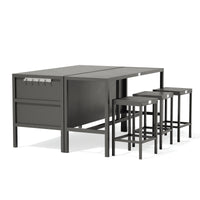 Umami module 3 met bartafel en 3 barkrukken, zwart