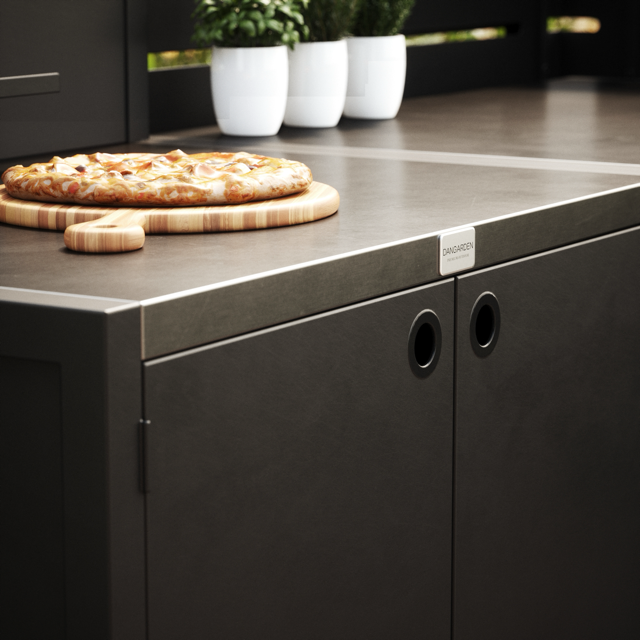 Speciale prijs UMAMI buitenkeuken module 1 + 2 inclusief hoes, zwart / roestvrij