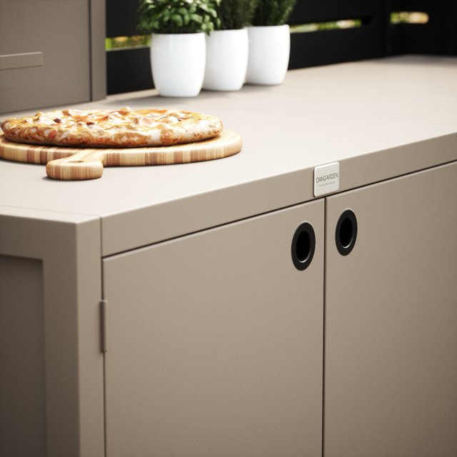 Speciale prijs UMAMI buitenkeuken module 1 + 2 inclusief hoes, beige