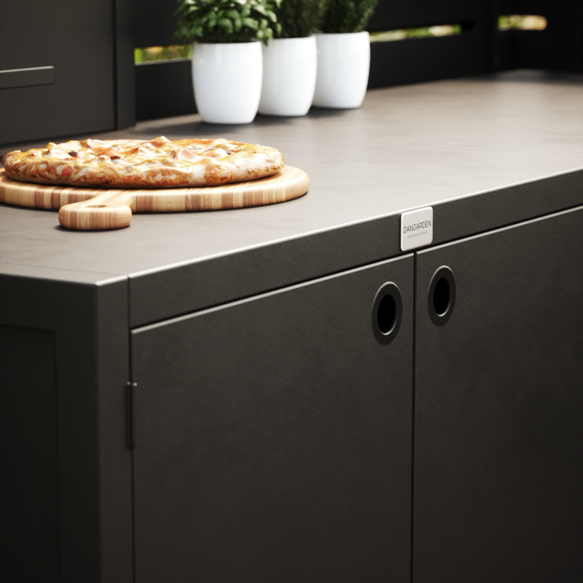 Speciale prijs UMAMI buitenkeuken module 1 + 2 inclusief hoes, zwart