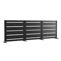 RAMA inkijkbescherming 3 secties laag, zwart, L240 x D30 x H80 cm