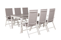 Levels eettafel 160/240 - wit / grijs - Break 5:pos eetstoel - wit / grijs 6