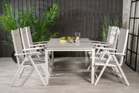 Levels eettafel 160/240 - wit / grijs - Break 5:pos eetstoel - wit / grijs 6