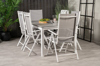 Levels eettafel 160/240 - wit / grijs - Break 5:pos eetstoel - wit / grijs 6