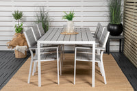 Break eettafel 205*90 - wit alu / grijs aintwood + Levels maststoel - wit / grijs