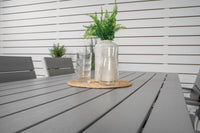 Break eettafel 205*90 - wit alu / grijs aintwood + Levels maststoel - wit / grijs