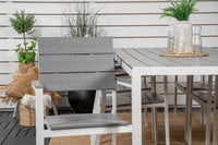 Break eettafel 205*90 - wit alu / grijs aintwood + Levels maststoel - wit / grijs