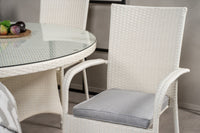 Volta eettafel ø150 - wit + Anna armstoel - wit