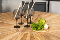 Mexico eettafel ø140 - zwart / teak + Santorini armstoel - zwart