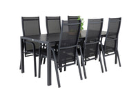 Break eettafel 205*90 - zwart / aintwood + Copacabana relaxstoel - zwart