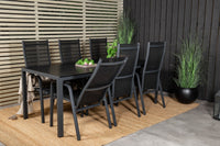 Break eettafel 205*90 - zwart / aintwood + Copacabana relaxstoel - zwart