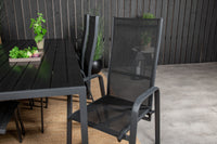 Break eettafel 205*90 - zwart / aintwood + Copacabana relaxstoel - zwart